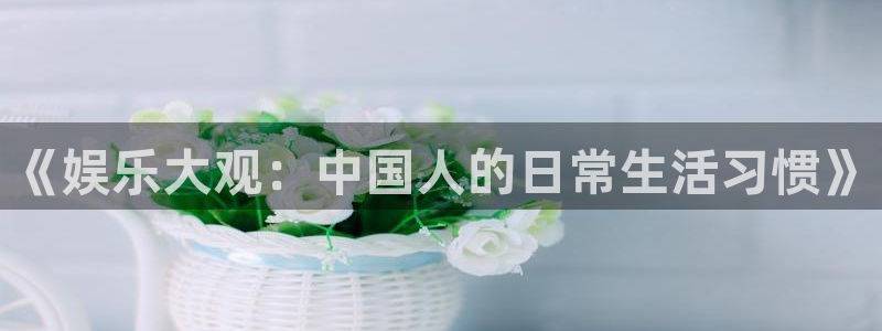 jdb夺宝电子gaming：《娱乐大观：中国人的日常生活习惯》