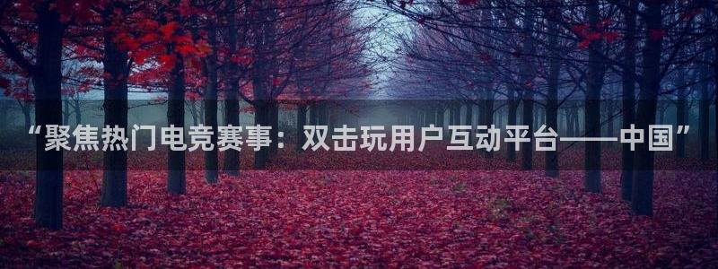 jdb电子app下载：“聚焦热门电竞赛事：双击玩用户互动平台——中国”